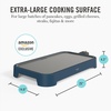 image:imageMartha Stewart 12 x 22 Electric Griddle XL Ceramic NonstickFlat Top Cooking Surface Adjustable Temperature Dial Drip Tray Dishwasher Safe 1500W Fast Even Heating Pancakes amp Eggs Linen CreamIndigo Blue
